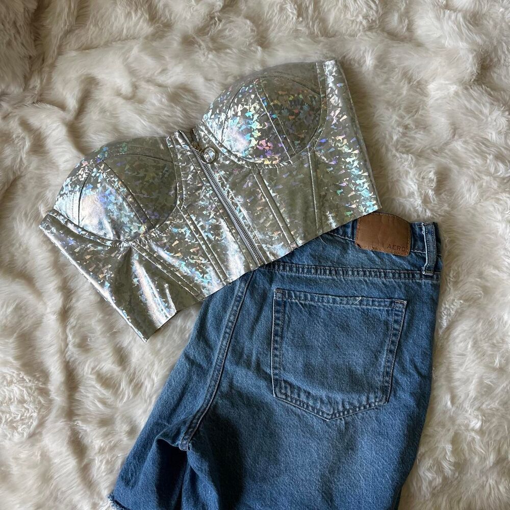 Women's Silver Crop-top